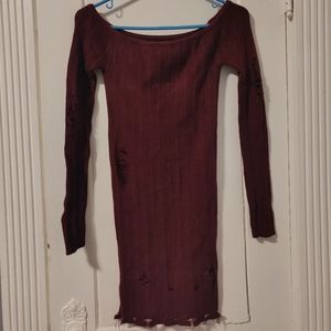 F21 Knit Distressed Dress